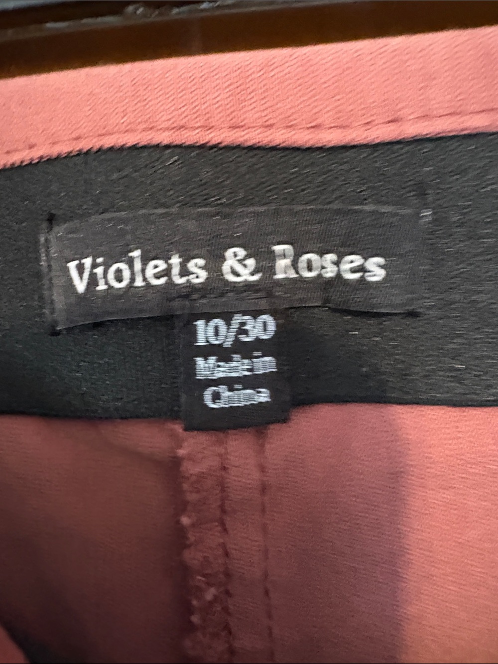 Women's Violets & Roses Mid Rise Slim Trousers Dusty Rose Size 10 Inseam 28 - Picture 2 of 12